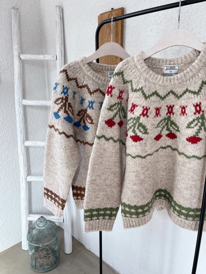 Lagrass - Korean Women Fashion - #womensfashion - Cherry Round Knit - 9