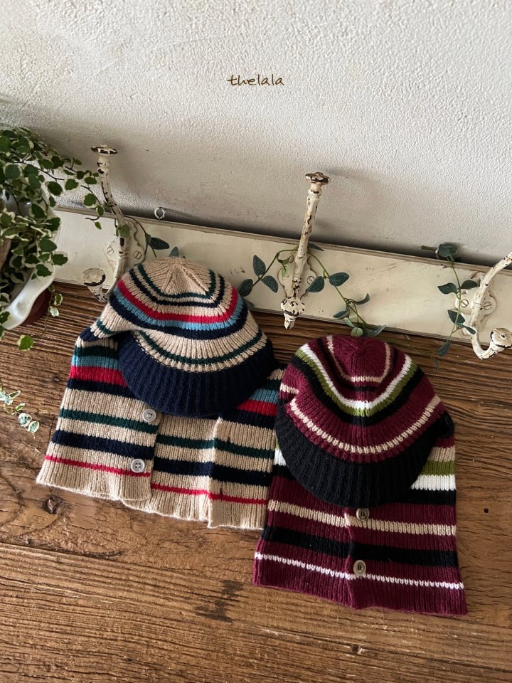 Lala - Korean Baby Fashion - #babyboutique - Wind Stripe Balaclava - 8