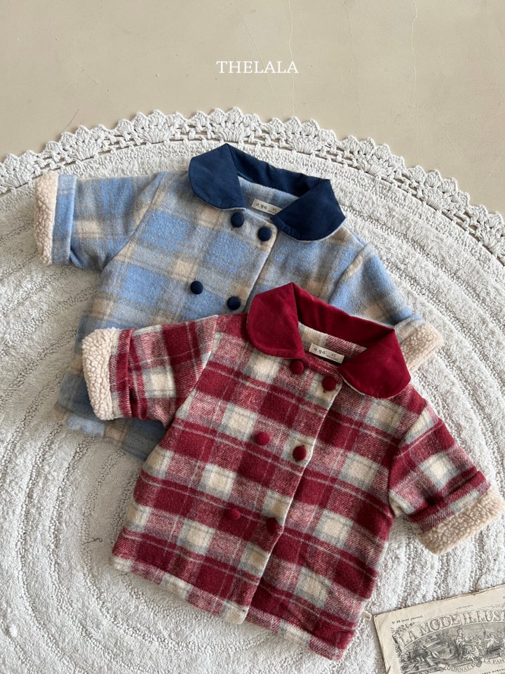 Lala - Korean Baby Fashion - #babygirlfashion - Monet Check Jacket