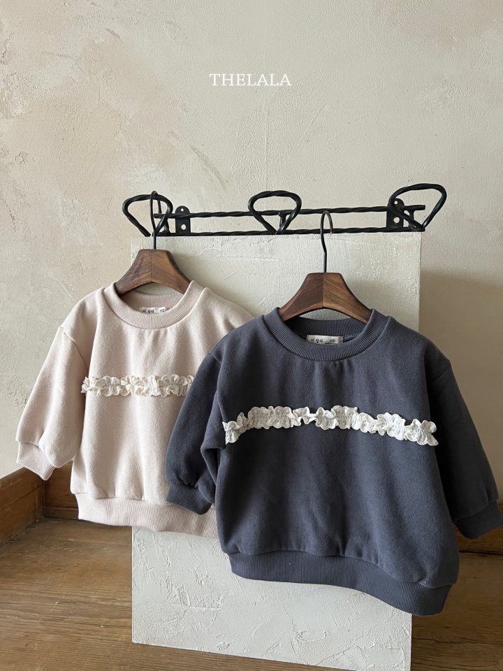 Lala - Korean Baby Fashion - #babyoutfit - Lace Sweatshirt - 9