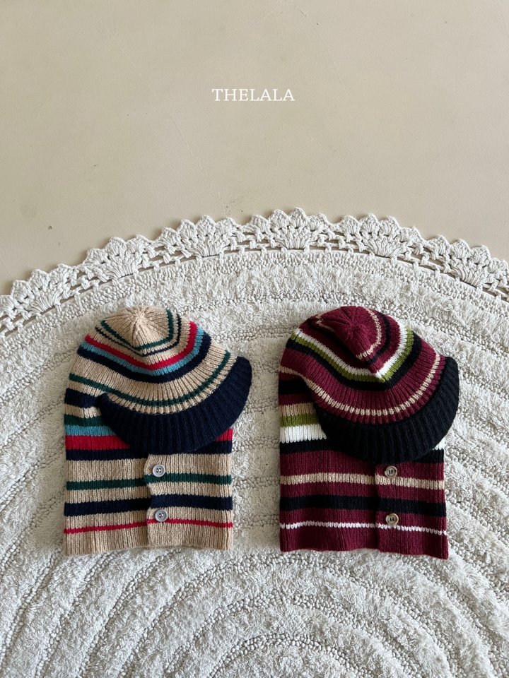 Lala - Korean Baby Fashion - #babyoutfit - Wind Stripe Balaclava - 2