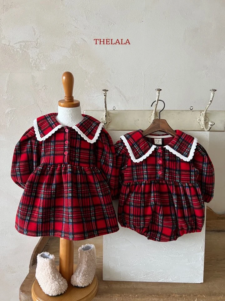 Lala - Korean Baby Fashion - #onlinebabyboutique - Sweet Check One-piece