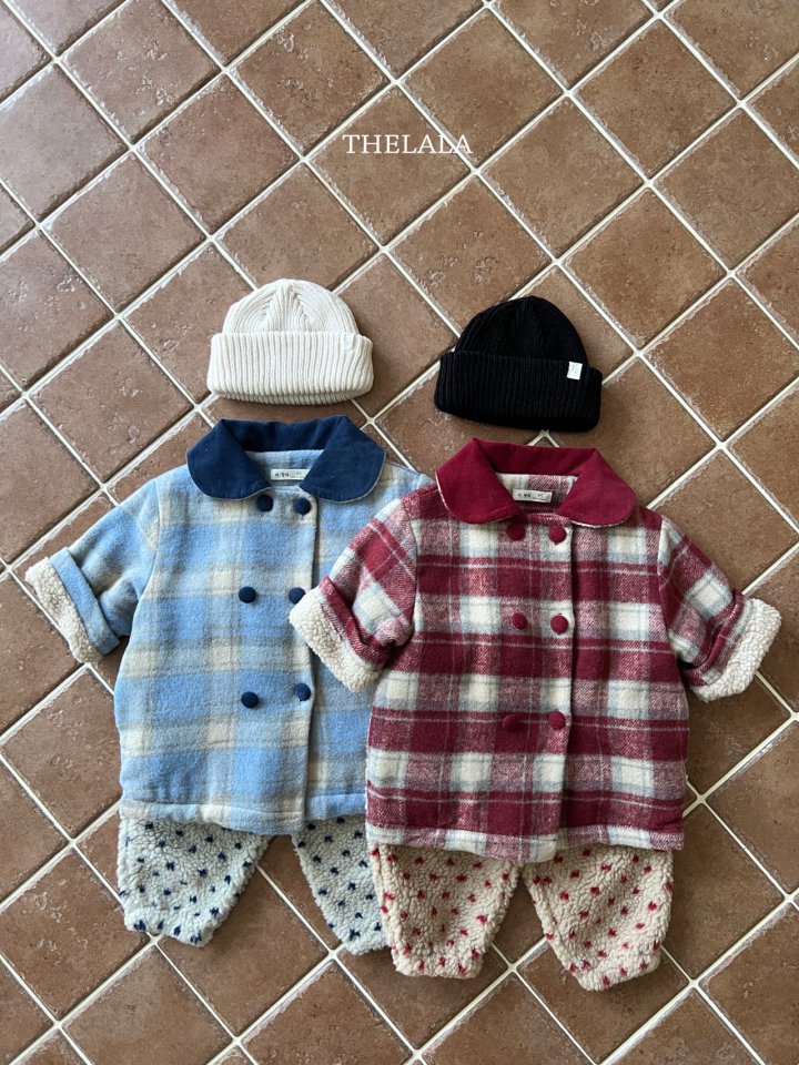 Lala - Korean Baby Fashion - #onlinebabyshop - Monet Check Jacket - 9