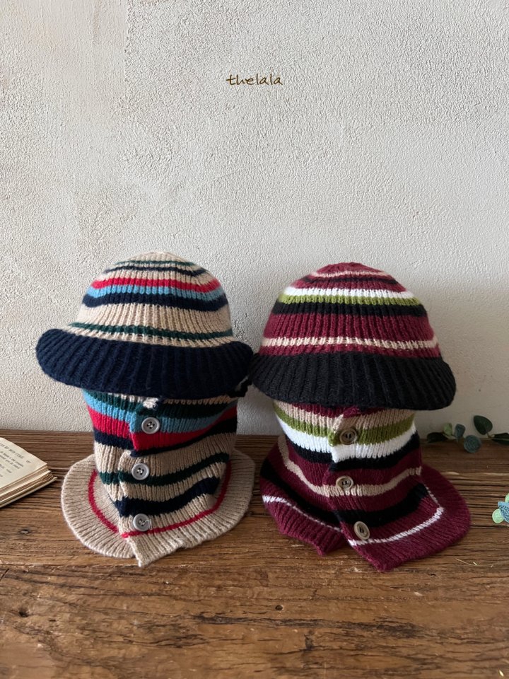 Lala - Korean Baby Fashion - #onlinebabyshop - Wind Stripe Balaclava - 6