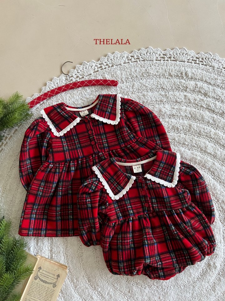 Lala - Korean Baby Fashion - #onlinebabyshop - Sweet Check Suit - 4