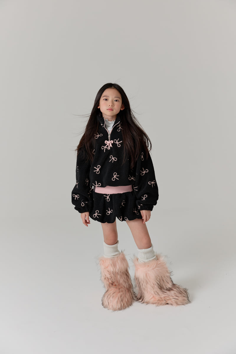 Lilas - Korean Children Fashion - #childofig - Ribbon Half Zip-Up - 3