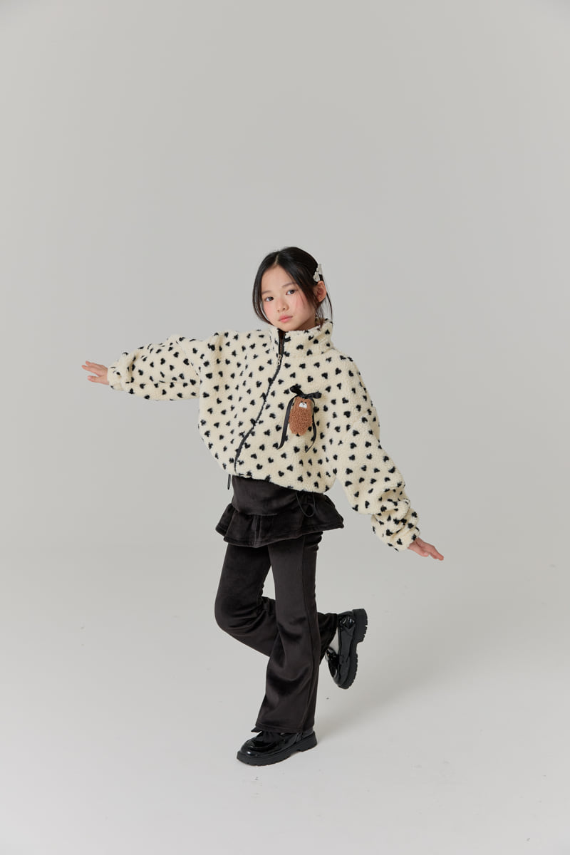 Lilas - Korean Children Fashion - #childofig - Mini Heart Fleece Jacket - 7