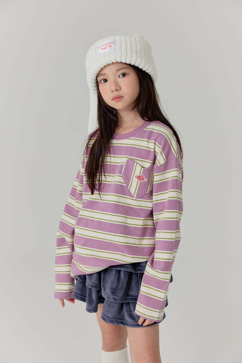 Lilas - Korean Children Fashion - #childofig - Heart Stripe Long Tee - 12