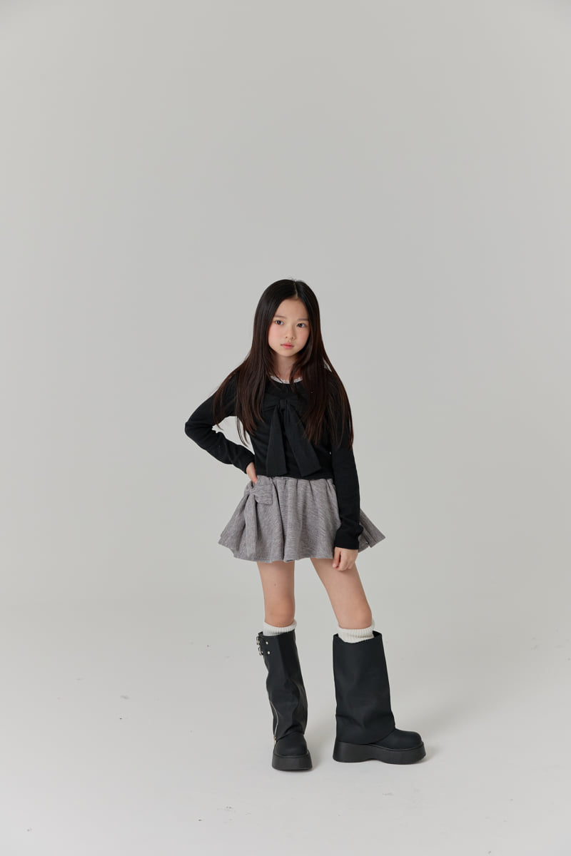 Lilas - Korean Children Fashion - #childrensboutique - Ribbon Ribbed Tee - 11