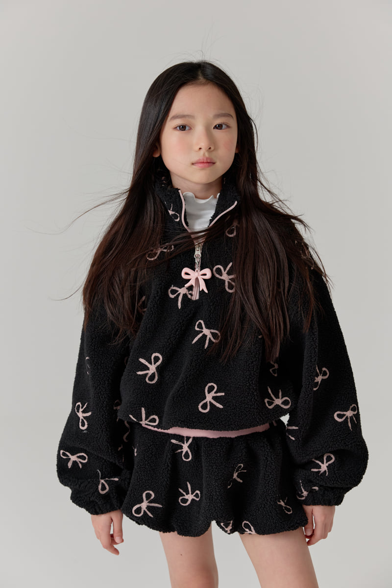 Lilas - Korean Children Fashion - #childofig - Ribbon Half Zip-Up - 4