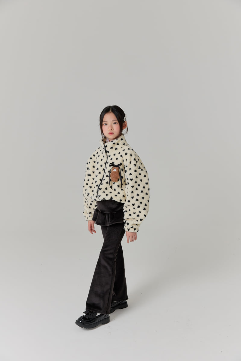 Lilas - Korean Children Fashion - #discoveringself - Mini Heart Fleece Jacket - 11