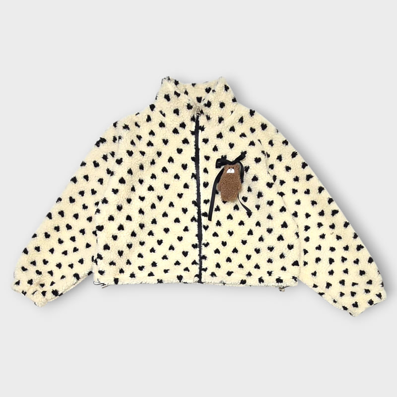 Lilas - Korean Children Fashion - #fashionkids - Mini Heart Fleece Jacket - 12