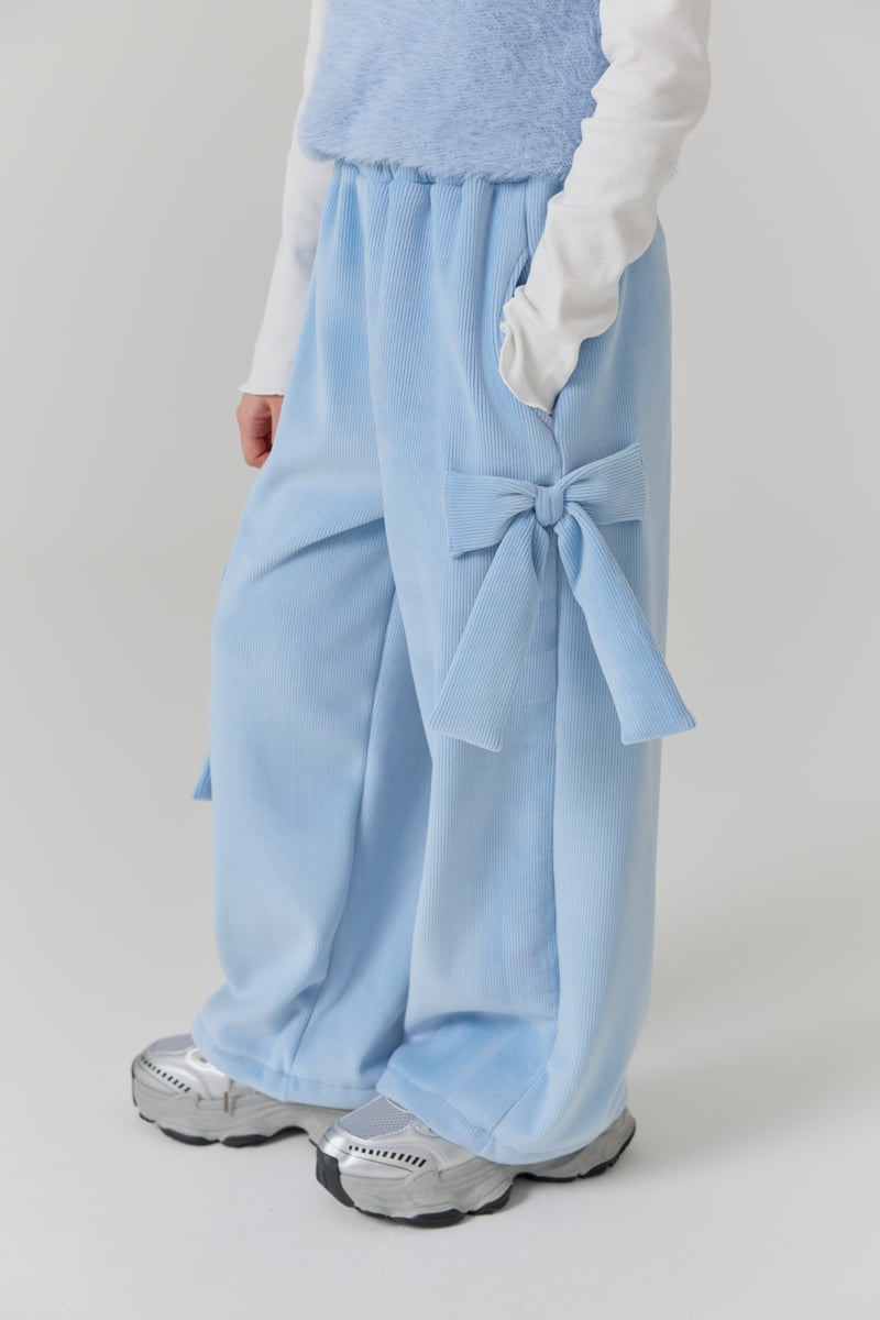 Lilas - Korean Children Fashion - #kidsshorts - Duet Ribbon Wide Pants