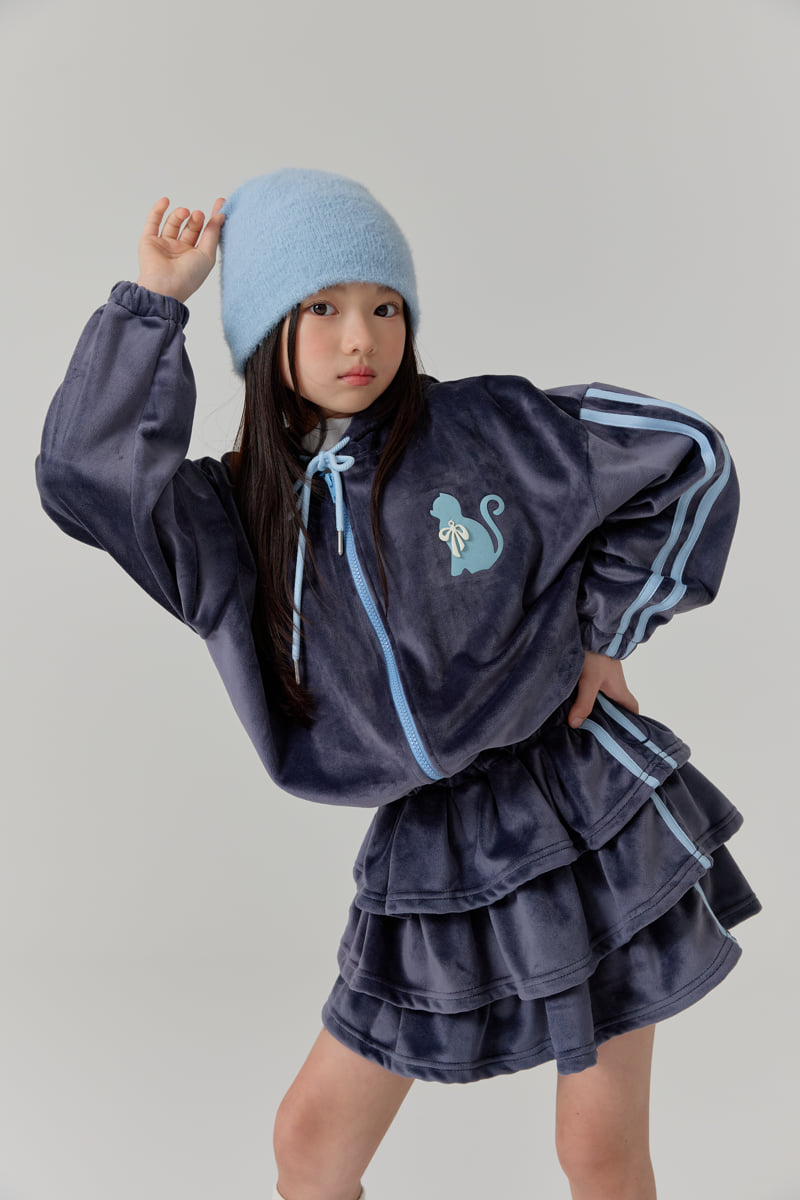 Lilas - Korean Children Fashion - #kidsshorts - Velour Cat Jacket - 9