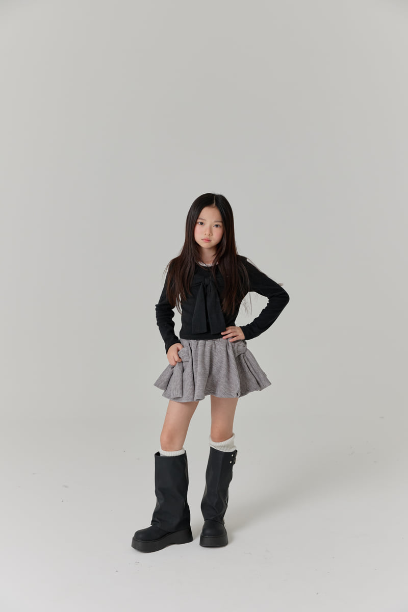 Lilas - Korean Children Fashion - #kidsstore - Big Ribbon Skirt - 3