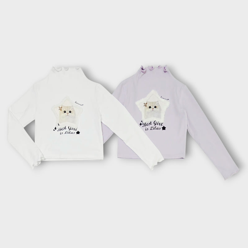 Lilas - Korean Children Fashion - #kidzfashiontrend - Star Cat Tee - 6