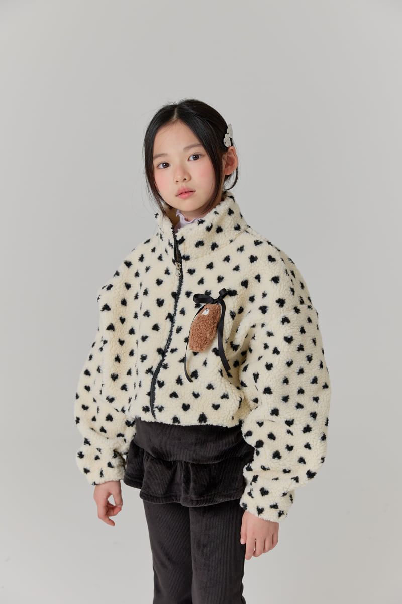 Lilas - Korean Children Fashion - #kidzfashiontrend - Mini Heart Fleece Jacket