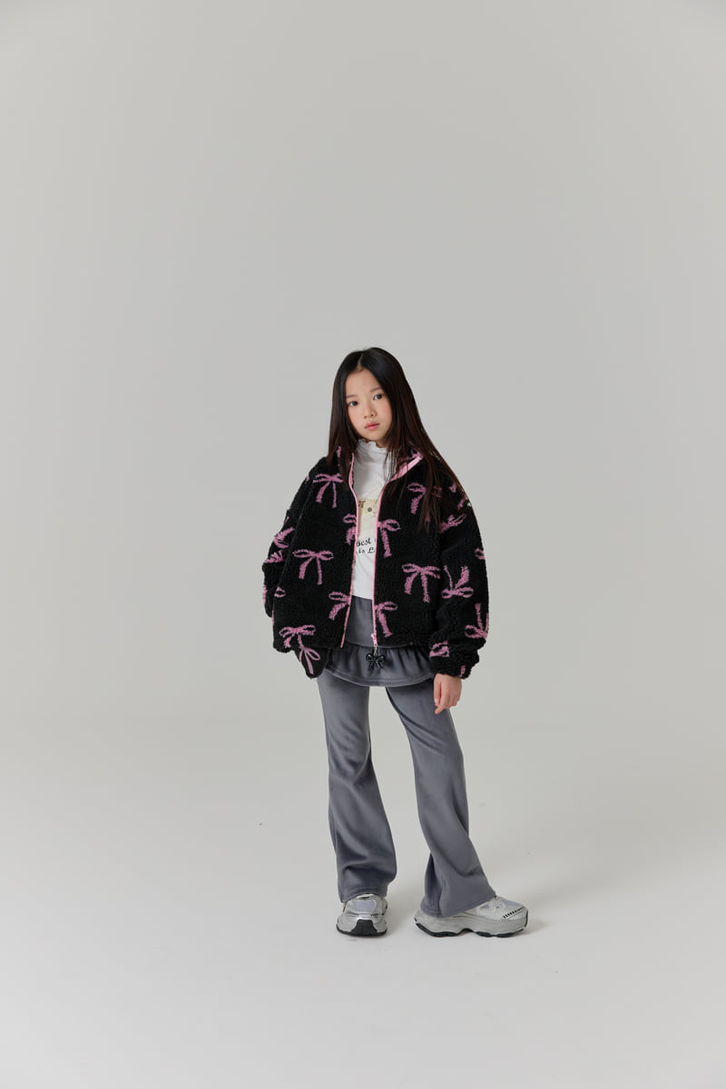 Lilas - Korean Children Fashion - #kidsstore - Ribbon Fleece Jacket - 4