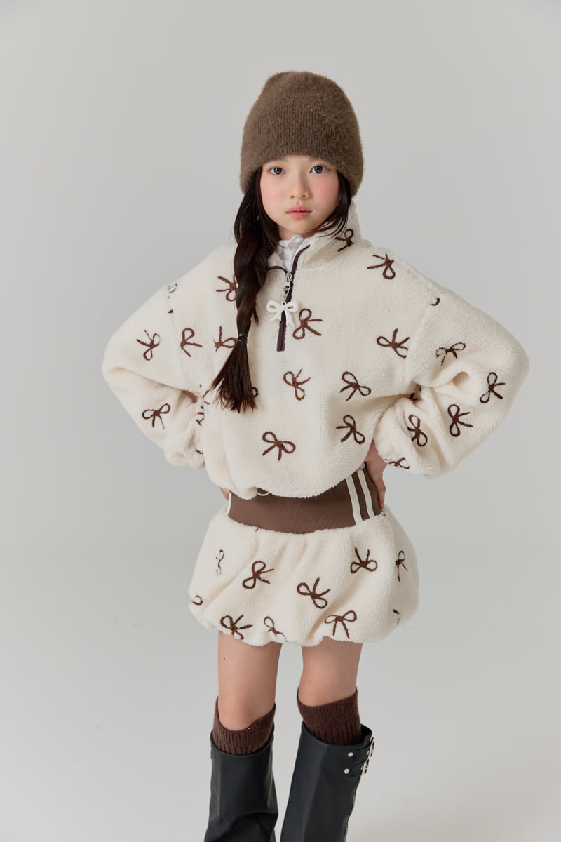 Lilas - Korean Children Fashion - #littlefashionista - Ribbon Half Zip-Up - 12