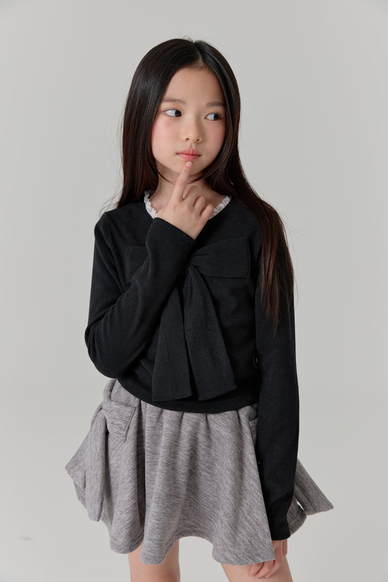 Lilas - Korean Children Fashion - #littlefashionista - Big Ribbon Skirt - 6