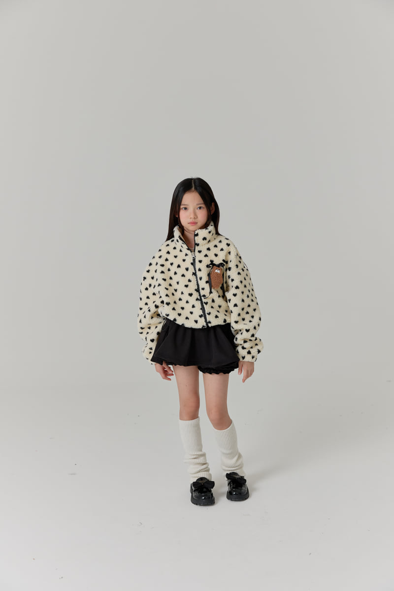 Lilas - Korean Children Fashion - #littlefashionista - Mini Heart Fleece Jacket - 3