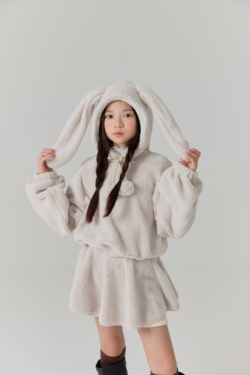 Lilas - Korean Children Fashion - #littlefashionista - Bunny Boa Hoodie