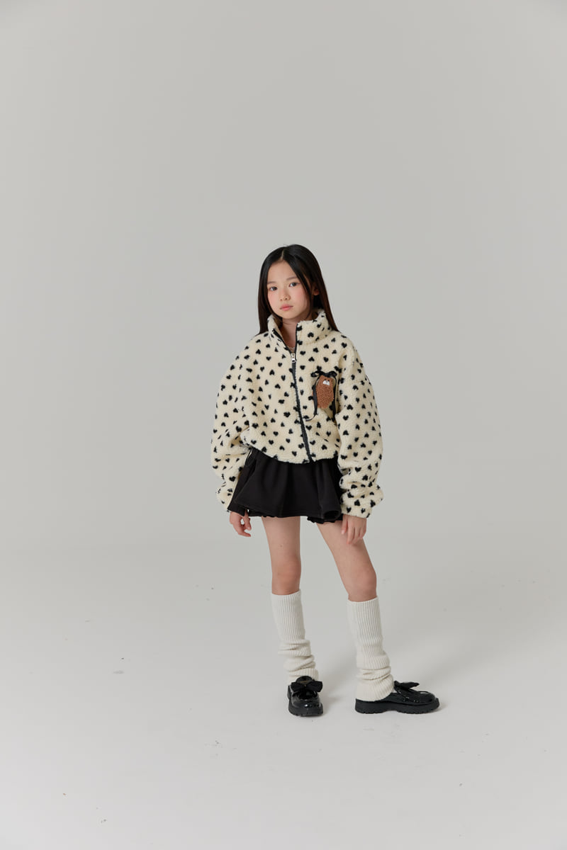 Lilas - Korean Children Fashion - #littlefashionista - Mini Heart Fleece Jacket - 4
