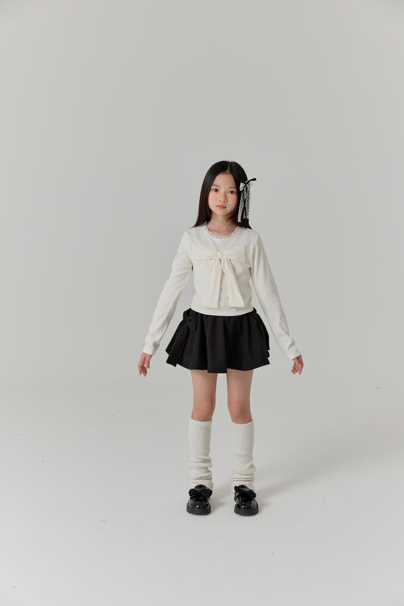 Lilas - Korean Children Fashion - #minifashionista - Ribbon Ribbed Tee - 5