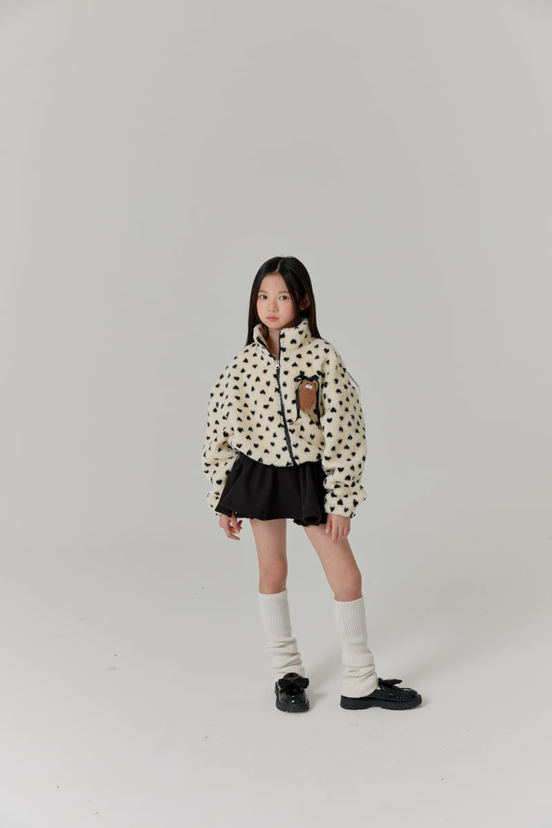 Lilas - Korean Children Fashion - #minifashionista - Mini Heart Fleece Jacket - 5