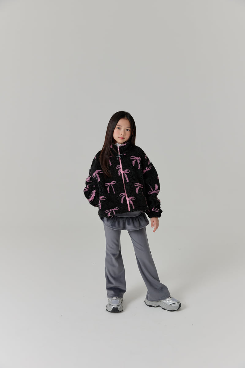 Lilas - Korean Children Fashion - #minifashionista - Ribbon Fleece Jacket - 8