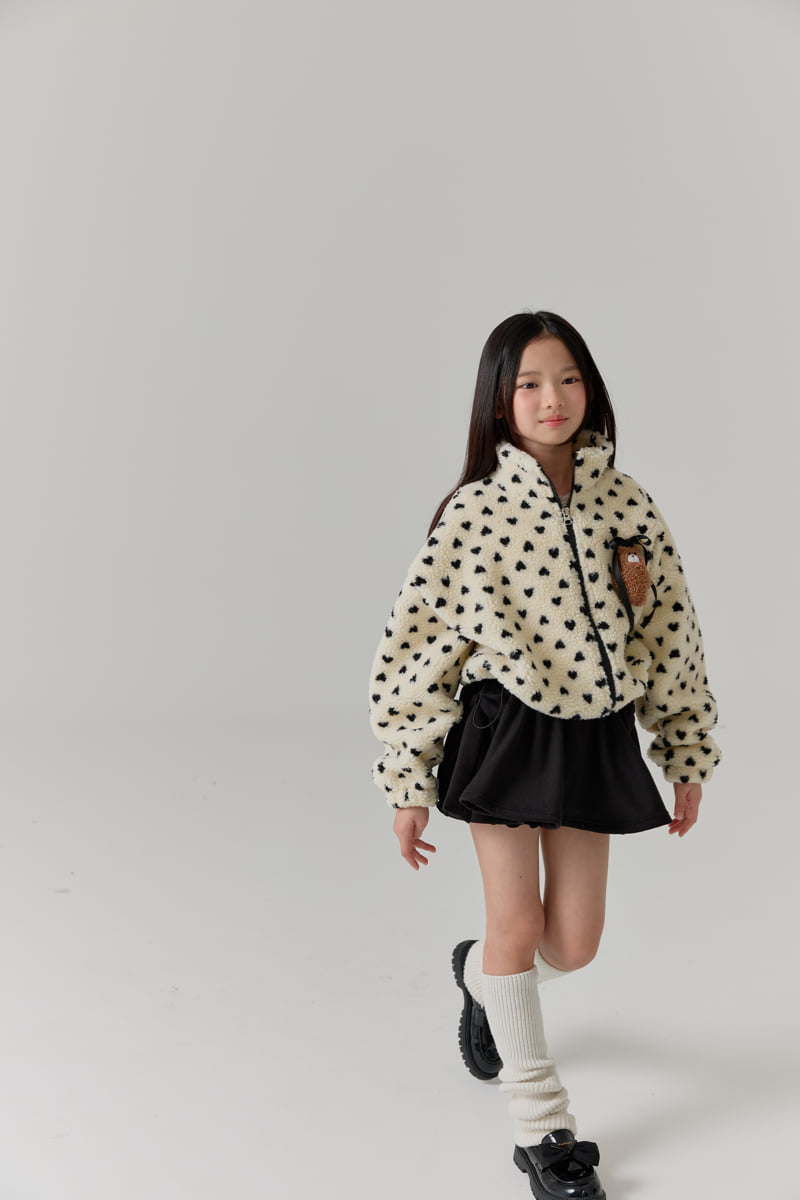 Lilas - Korean Children Fashion - #prettylittlegirls - Mini Heart Fleece Jacket - 6