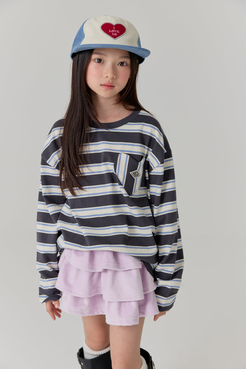 Lilas - Korean Children Fashion - #prettylittlegirls - Heart Stripe Long Tee - 8