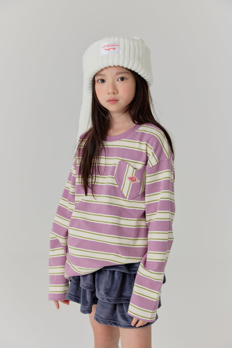 Lilas - Korean Children Fashion - #stylishchildhood - Heart Stripe Long Tee - 11