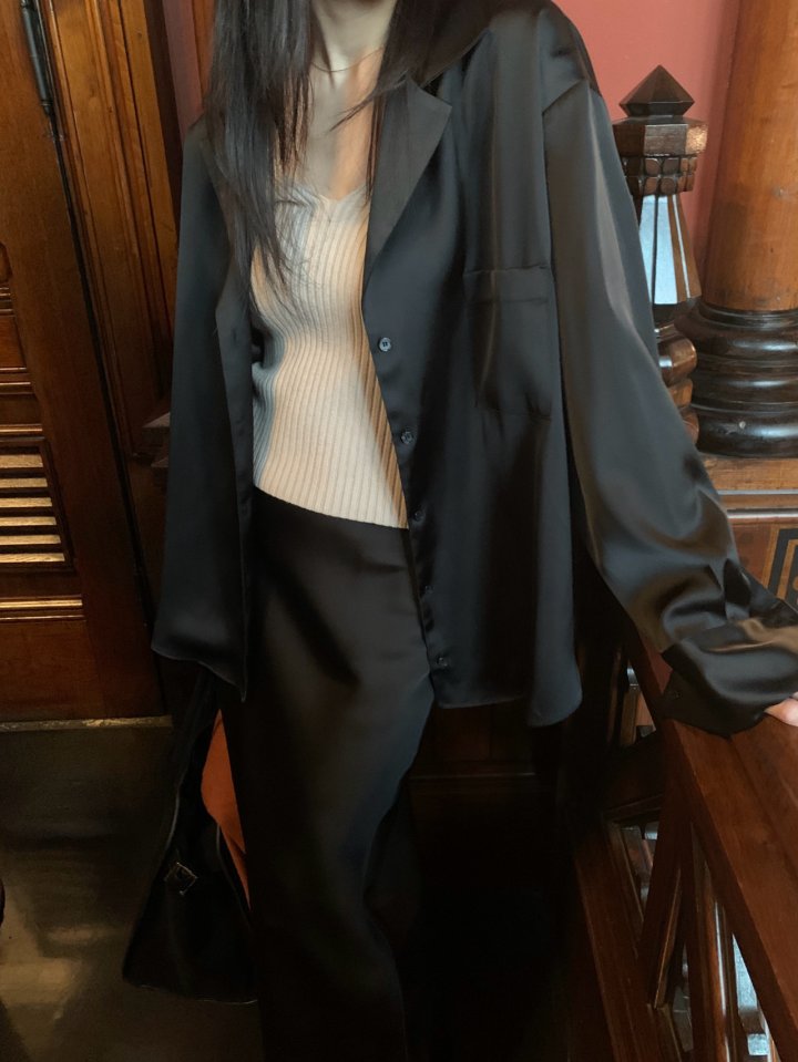 Logarden - Korean Women Fashion - #momslook - Kendall Satin Blouse - 5