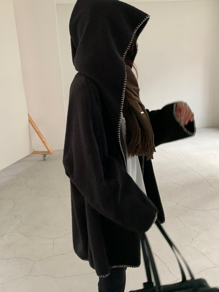 Logarden - Korean Women Fashion - #momslook - Fleece Hood Cardigan - 10