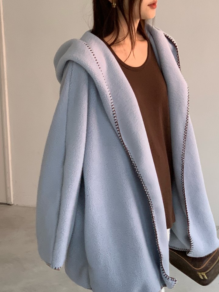 Logarden - Korean Women Fashion - #momslook - Fleece Hood Cardigan - 6