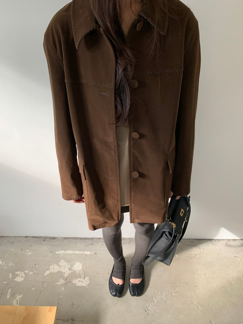 Logarden - Korean Women Fashion - #momslook - Braided Suede Jacket - 12