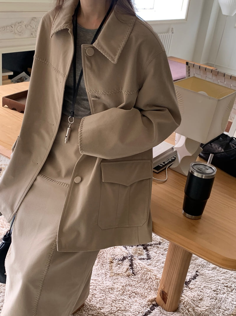 Logarden - Korean Women Fashion - #womensfashion - Braided Suede Jacket - 4
