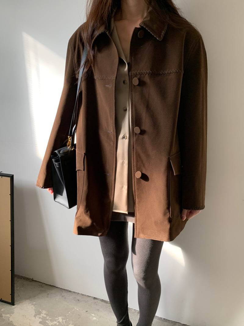 Logarden - Korean Women Fashion - #momslook - Braided Suede Jacket - 8