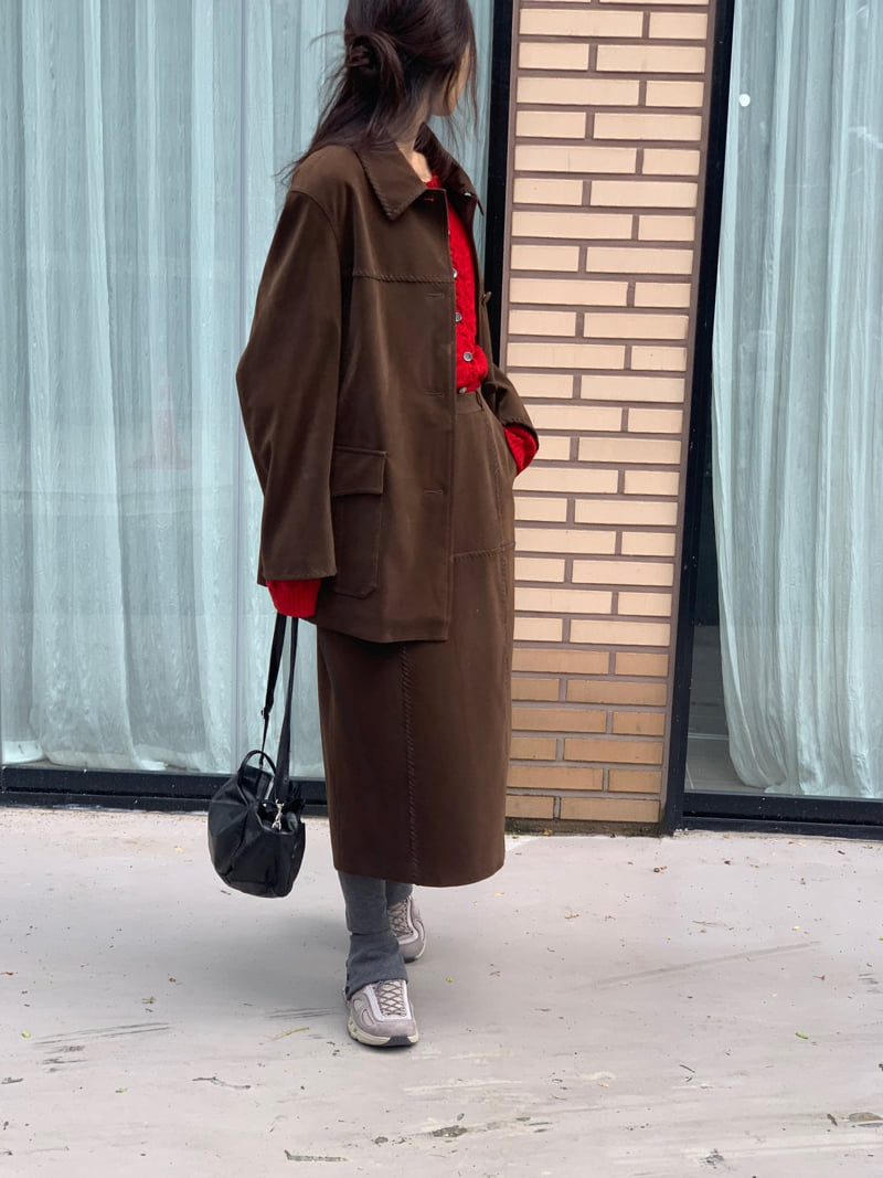 Logarden - Korean Women Fashion - #momslook - Braided Suede Skirt - 5