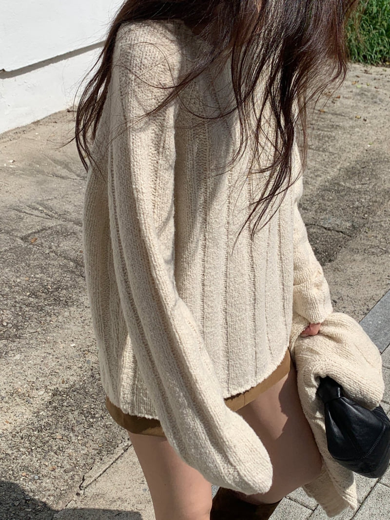 Logarden - Korean Women Fashion - #momslook - Jenny Boat Neck Knit - 3