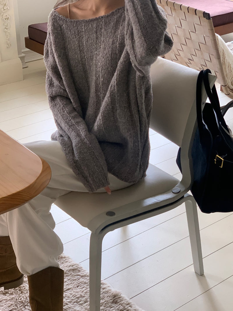 Logarden - Korean Women Fashion - #momslook - Jenny Boat Neck Knit - 7