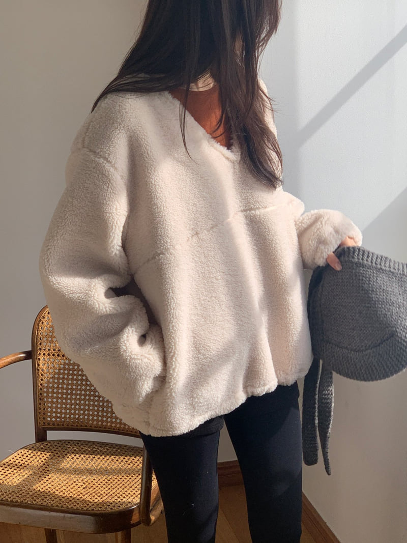 Logarden - Korean Women Fashion - #momslook - Fleece Sweatshirt - 11