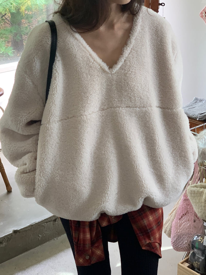 Logarden - Korean Women Fashion - #momslook - Fleece Sweatshirt - 12