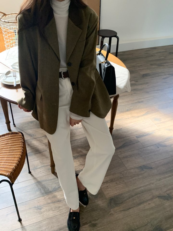 Logarden - Korean Women Fashion - #restrostyle - Contrast Collar Jacket - 9