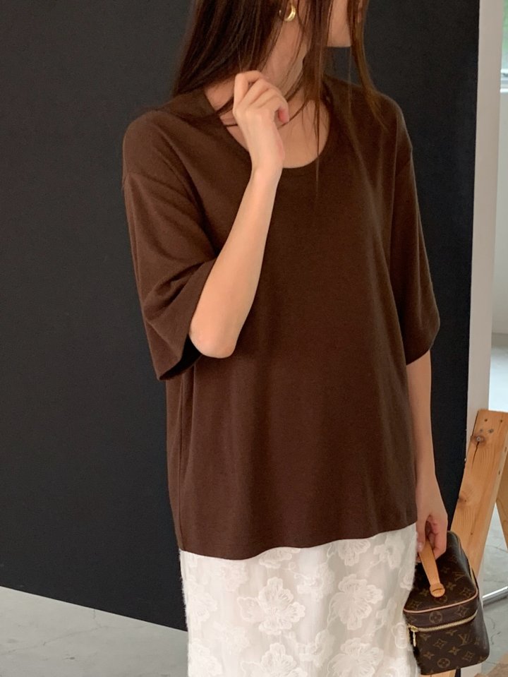 Logarden - Korean Women Fashion - #restrostyle - Angora Slit Tee - 3