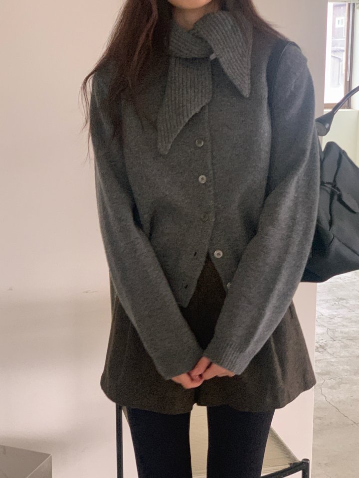 Logarden - Korean Women Fashion - #vintageinspired - Yak Tie Cardigan - 5