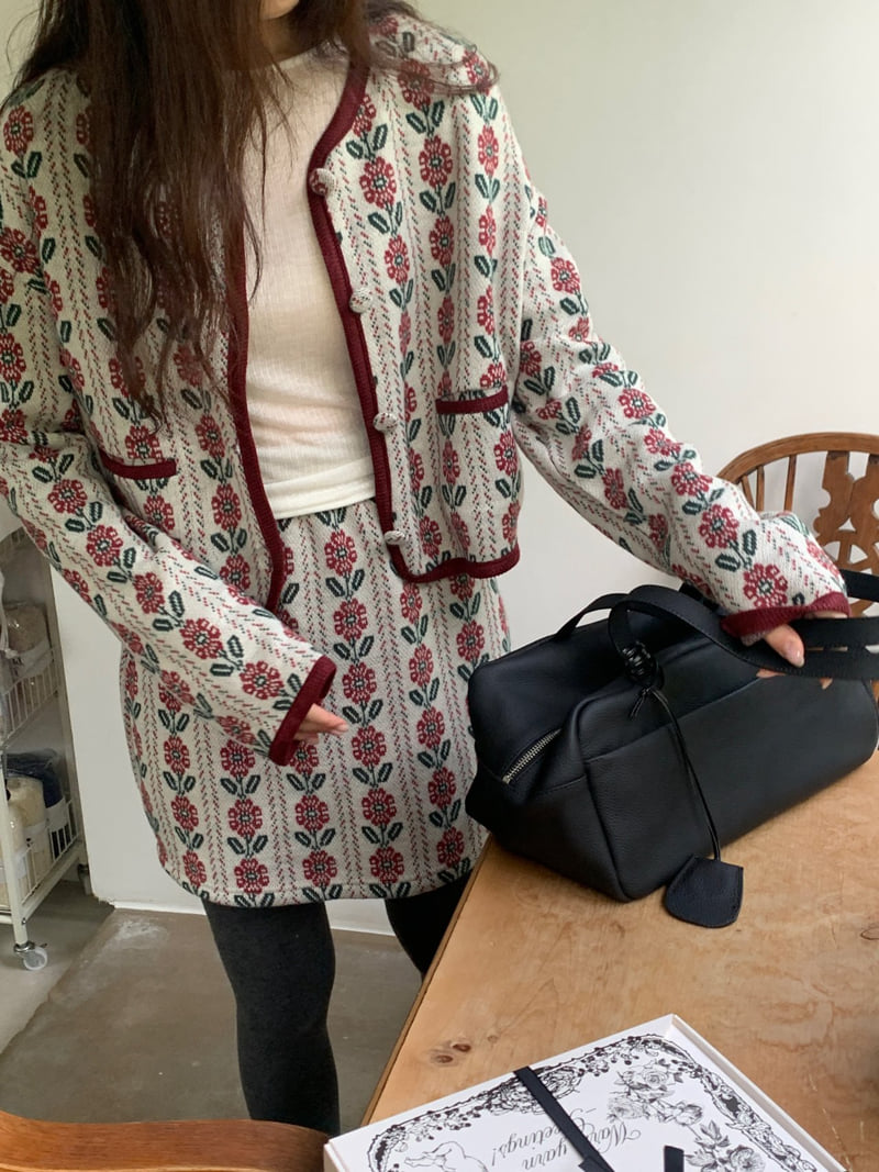 Logarden - Korean Women Fashion - #vintageinspired - Fleece Flower Skirt - 11
