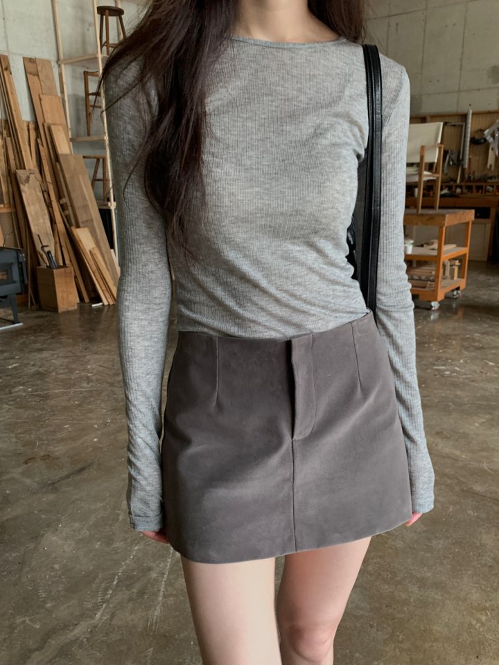 Logarden - Korean Women Fashion - #vintagekidsstyle - Suede Skort - 10