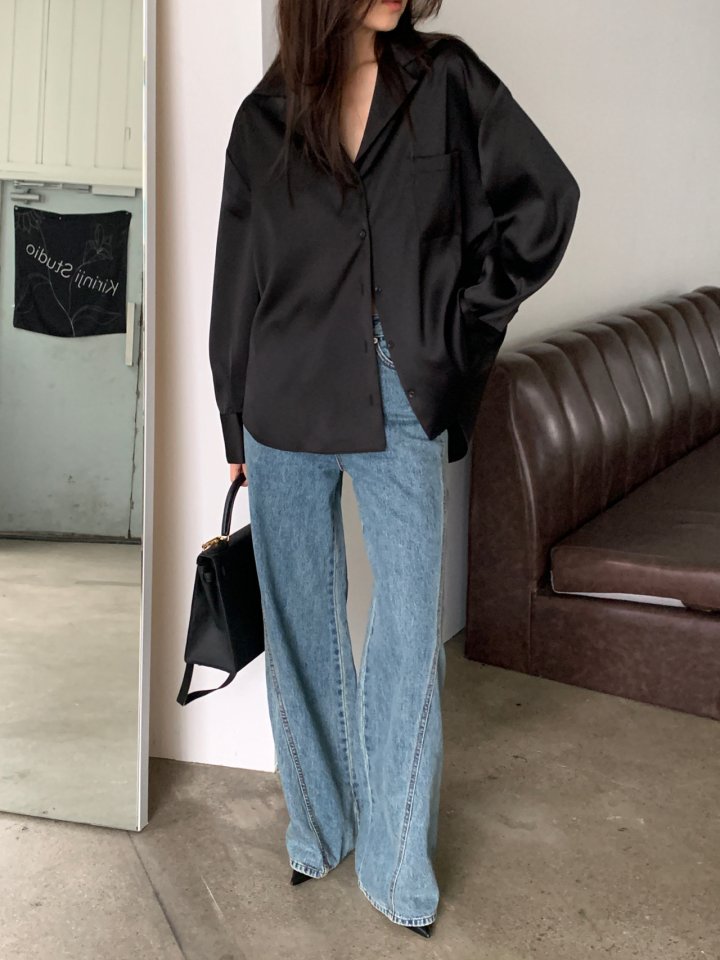 Logarden - Korean Women Fashion - #vintagekidsstyle - Kendall Satin Blouse - 8